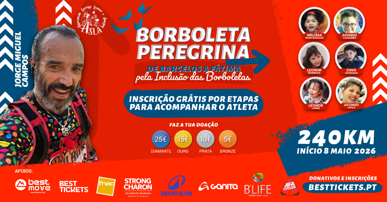 Imagem de Capa do Evento Corre com JORGE CAMPOS pela Inclusão das Borboletas