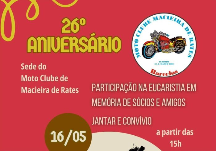 Imagem de Capa do Evento 26.º Aniversário Moto Clube de Macieira de Rates