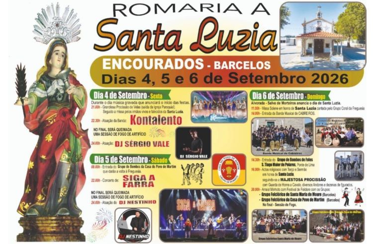 Imagem de Capa do Evento Romaria a Santa Luzia (Encourados- Barcelos)